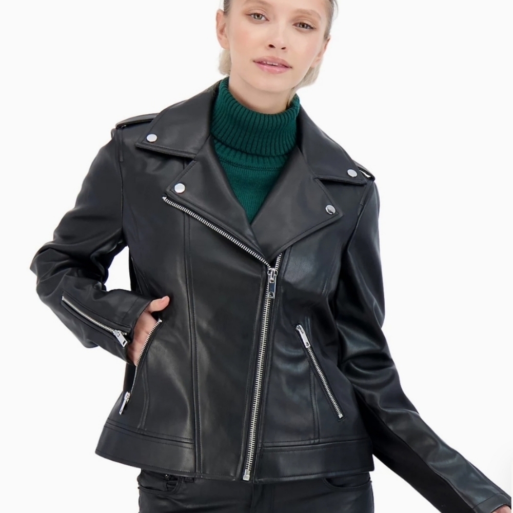 Sebby Collection Faux Leather Jacket great stretch